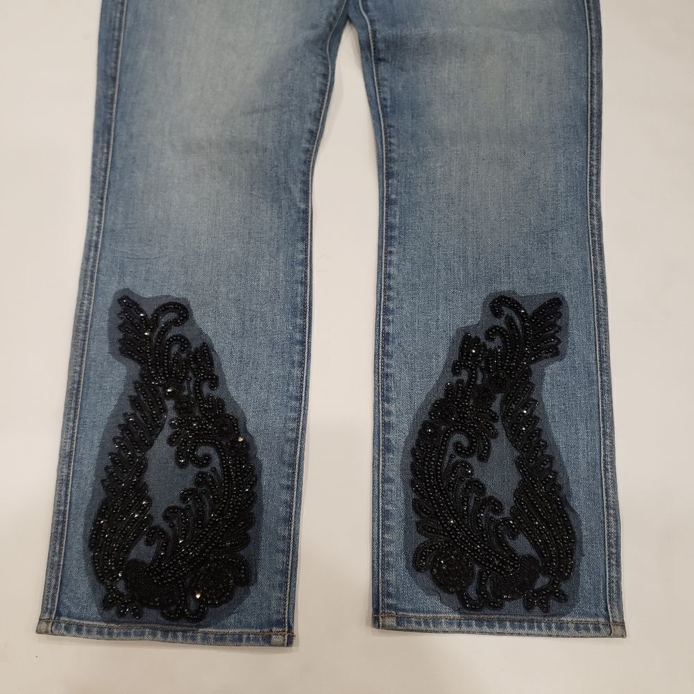 7FAM Edie Black Rhinestone Satellite Sky Jeans - Picture 5 of 17